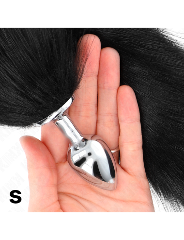 KINK - PLUG ANALE TAGLIA S 7 X 3 CM CON CODA SINTETICA 40 CM NERO