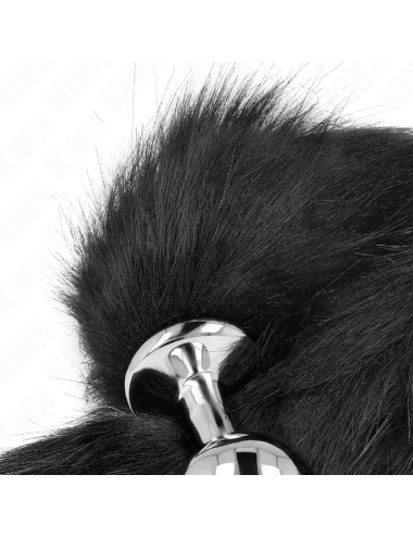 KINK - PLUG ANALE MISURA M 8 X 3,5 CM CON CODA SINTETICA 40 CM NERO