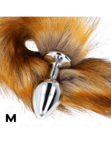 KINK - PLUG ANALE MISURA M 8 X 3,5 CM CON CODA SINTETICA 40 CM MARRONE