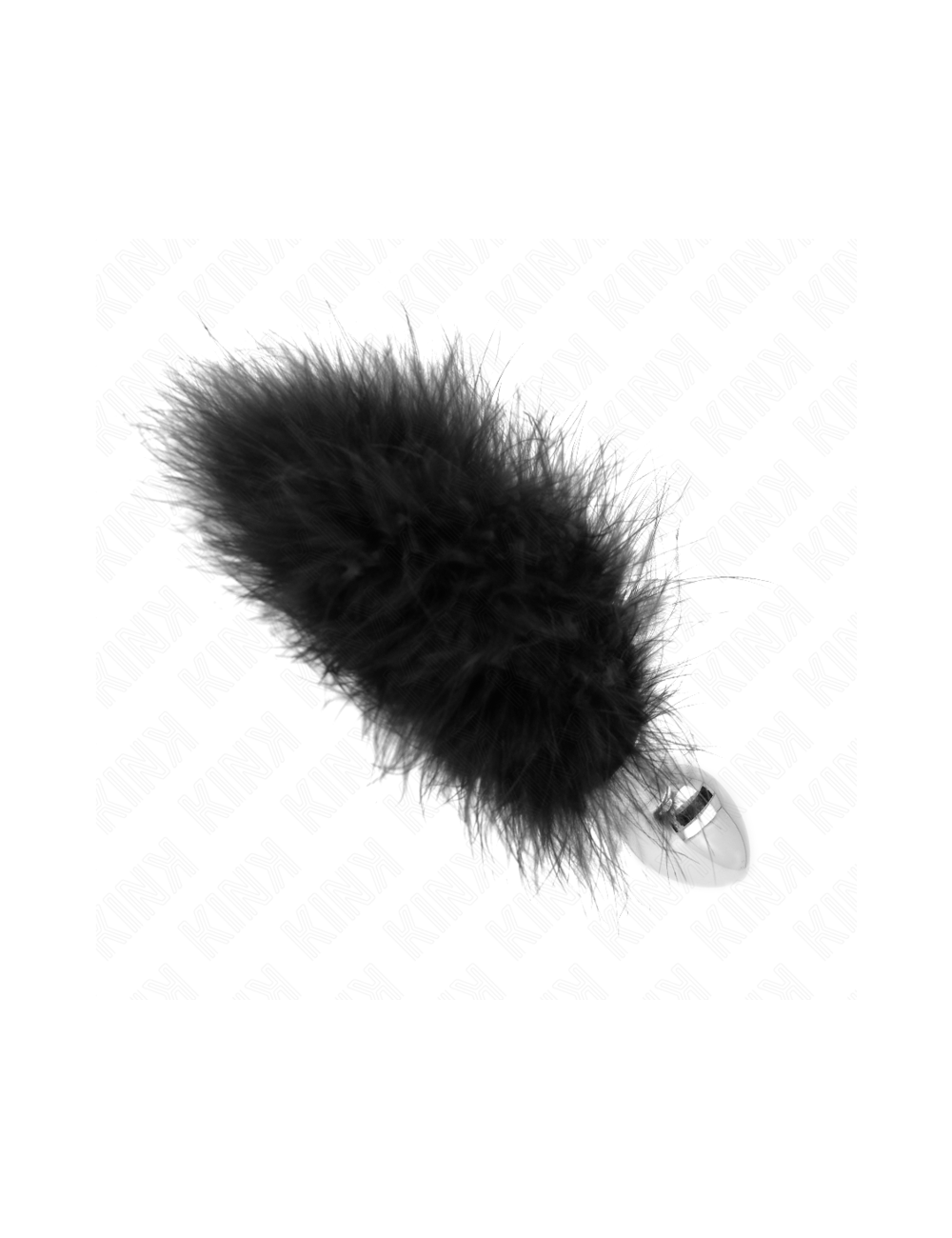 KINK - PLUG ANALE IN ACCIAIO INOSSIDABILE 11 x 7 CM CON PIUMA 11 CM