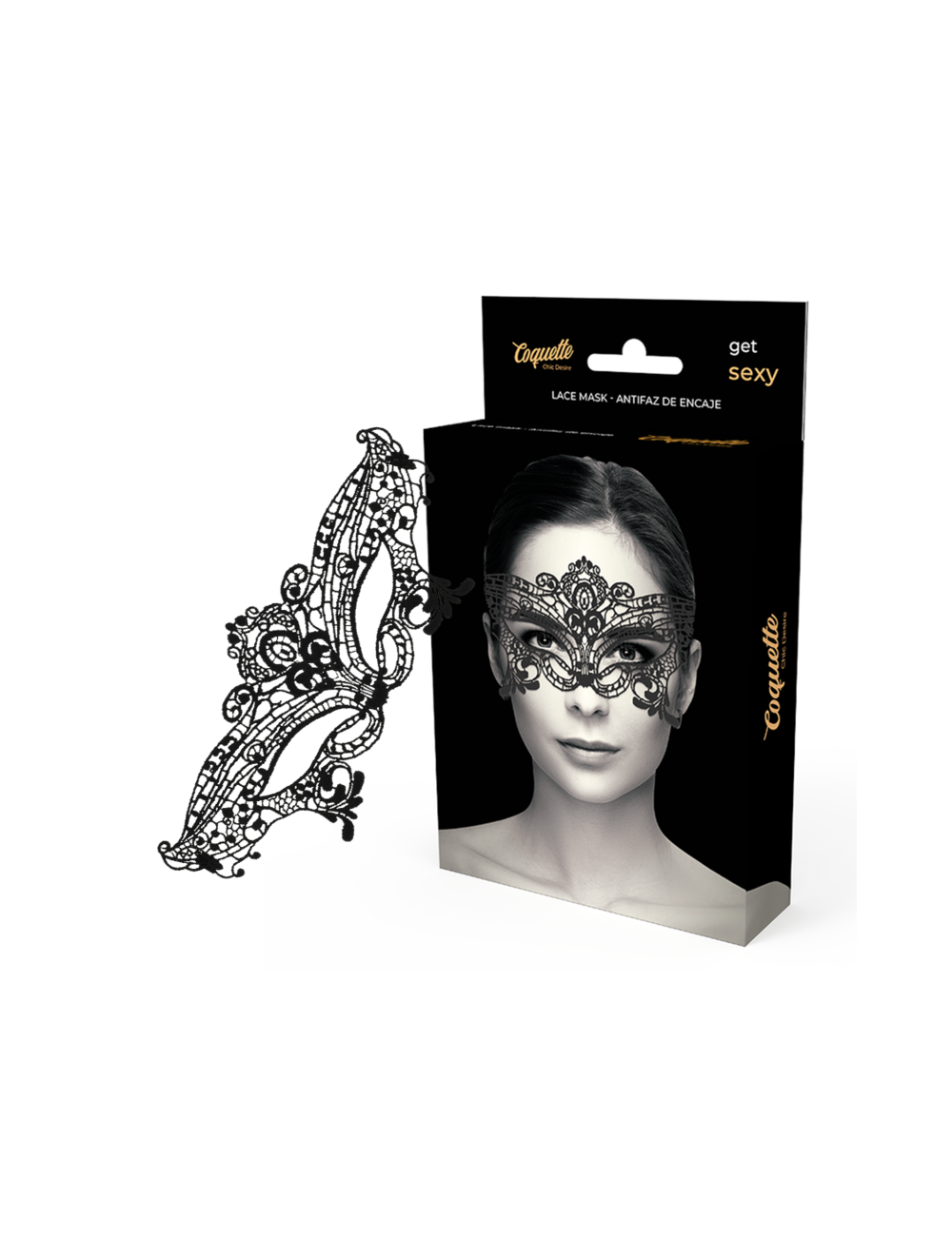 COQUETTE CHIC DESIRE - MASCHERA AMPIA IN PIZZO NERO