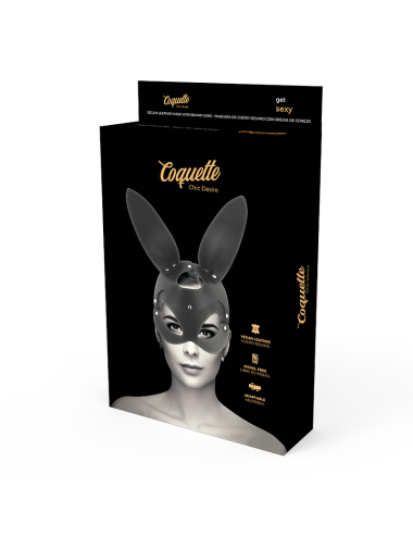 COQUETTE CHIC DESIRE - MASCHERA VEGANA IN PELLE CON ORECCHIE DI CONIGLIO
