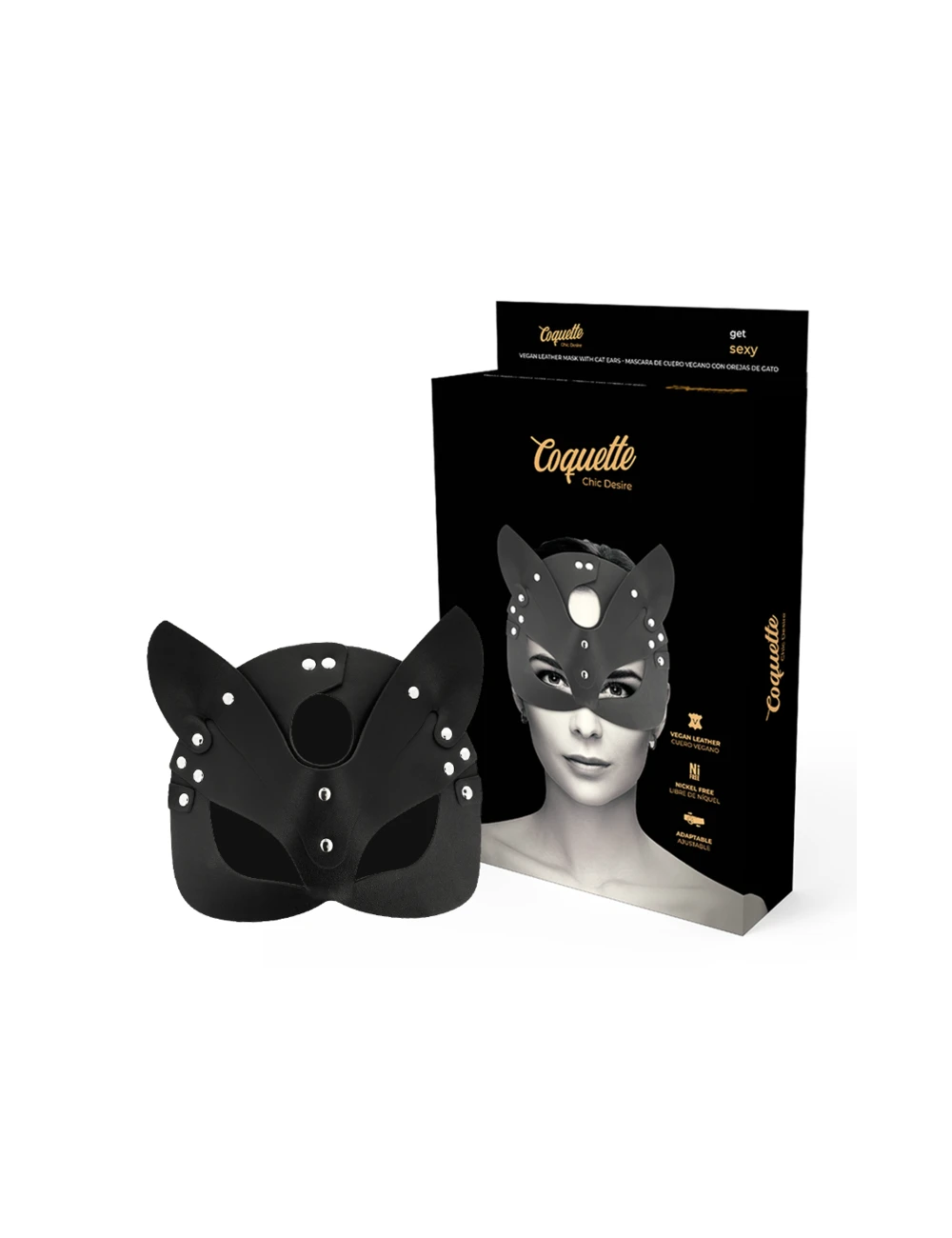 COQUETTE CHIC DESIRE - MASCHERA VEGANA IN PELLE CON ORECCHIE DI GATTO COQUETTE CHIC DESIRE - MASCHERA VEGANA IN PELLE CON ORECCHIE DI GATTO