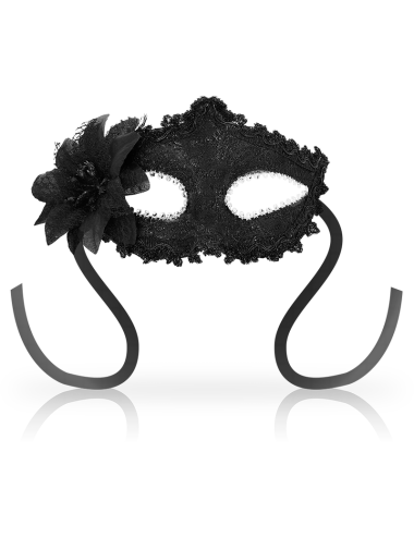 OHMAMA - MASCHERE ANTIZAZ STILE VENEZIANO FIORE LATERALE - NERA