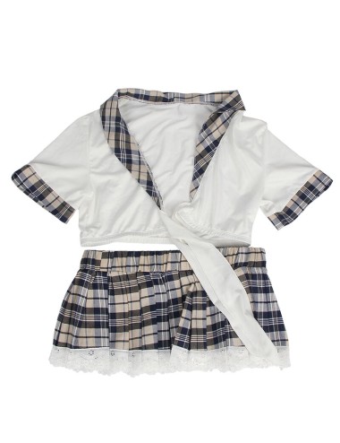 SUBBLIME - COSTUME SEXY DA SCUOLA TOP E GONNA L/XL