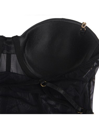 SUBBLIME - BODY CON BRETELLE A CATENA NERA S/M