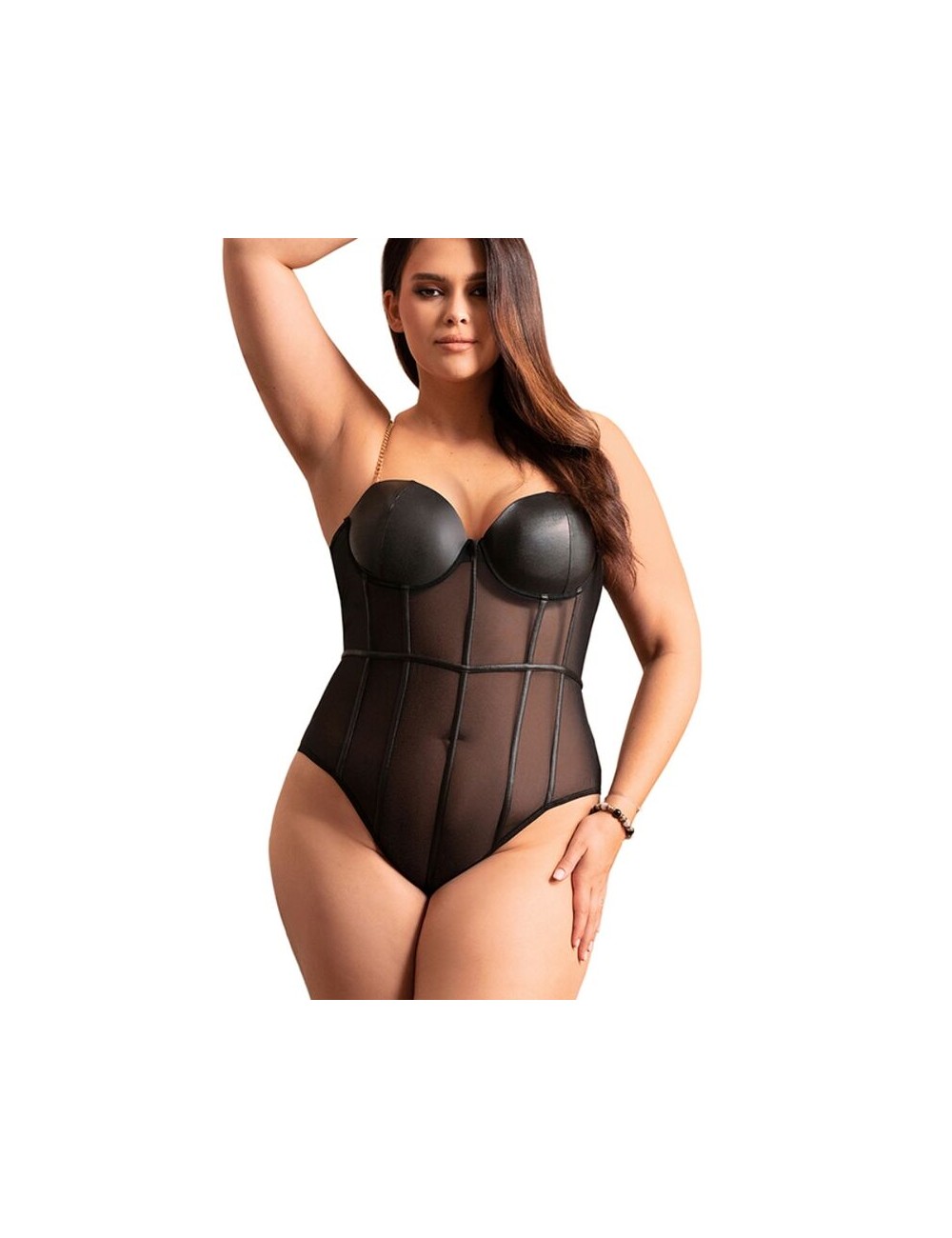 SUBBLIME - BODY CON BRETELLE A CATENA NERA L/XL