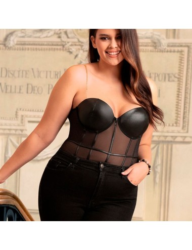 SUBBLIME - BODY CON BRETELLE A CATENA NERA L/XL