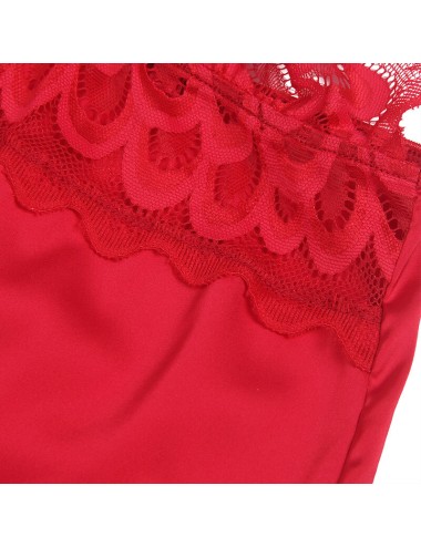 SUBBLIME - BABYDOLL IN RASO CON PIZZO ROSSO S/M