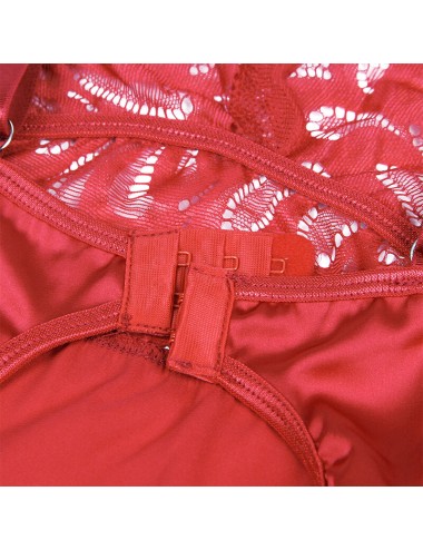 SUBBLIME - BABYDOLL IN RASO CON PIZZO ROSSO S/M