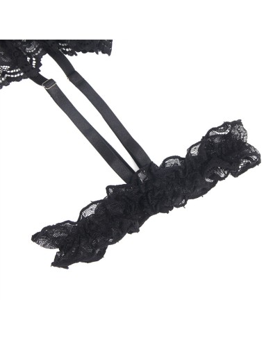SUBBLIME - ORSACCHIOTTO CON GIARRETTIERA CON DETTAGLIO IN PIZZO E STRISCE NERO S/M