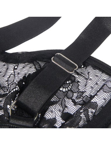 SUBBLIME - ORSACCHIOTTO CON GIARRETTIERA CON DETTAGLIO IN PIZZO E STRISCE NERO S/M