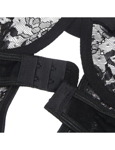SUBBLIME - ORSACCHIOTTO CON GIARRETTIERA CON DETTAGLIO IN PIZZO E STRISCE NERO L/XL
