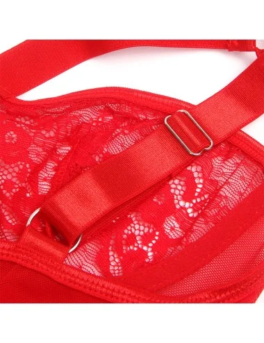 SUBBLIME - ORSACCHIOTTO CON GIARRETTIERA CON DETTAGLIO IN PIZZO E STRISCE ROSSE L/XL