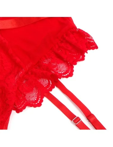 SUBBLIME - ORSACCHIOTTO CON GIARRETTIERA CON DETTAGLIO IN PIZZO E STRISCE ROSSE L/XL