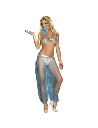 SUBBLIME - SET DI LINGERIE BLU STILE INDIA L/XL