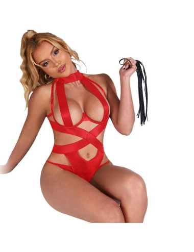 SUBBLIME - BODY SEXY CAVEZZA CON IMBRACATURA ROSSO S/M