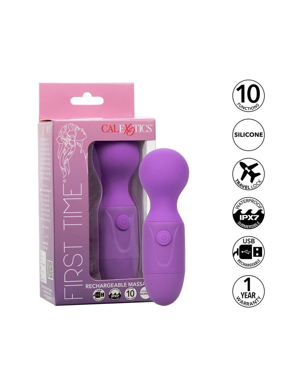 CALEXOTICS - FIRST TIME MASSAGGIATORE RICARICABILE 10 VIBRAZIONI VIOLA CALEXOTICS - FIRST TIME MASSAGGIATORE RICARICABILE 10 VIBRAZIONI VIOLA