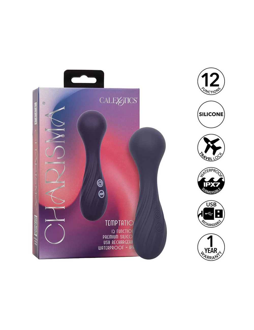 CALEXOTICS - CHARISMA TEMPTATION MASSAGGIATORE 12 FUNZIONI VIOLA CALEXOTICS - CHARISMA TEMPTATION MASSAGGIATORE 12 FUNZIONI VIOLA