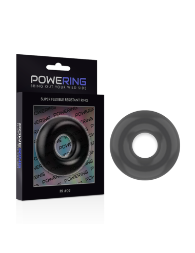 POWERING - ANELLO PER PENE SUPER FLESSIBILE E RESISTENTE 4,5 CM NERO