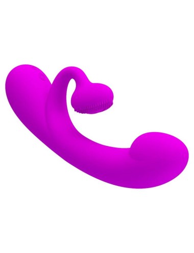 PRETTY LOVE - VIBRATORE SINCERO E VENTOSA CLITORIDE IN SILICONE VIOLA