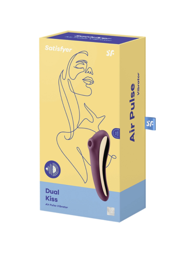 SATISFYER - VIBRATORE DUAL KISS AIR PULSE ROSSO VINO