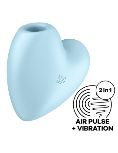 SATISFYER - CUTIE HEART STIMOLATORE E VIBRATORE A IMPULSI D'ARIA BLU
