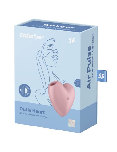 SATISFYER - CUTIE HEART STIMOLATORE E VIBRATORE AIR PULSE ROSA