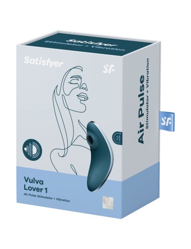 SATISFYER - VULVA LOVER 1 STIMOLATORE E VIBRATORE A IMPULSI D'ARIA BLU