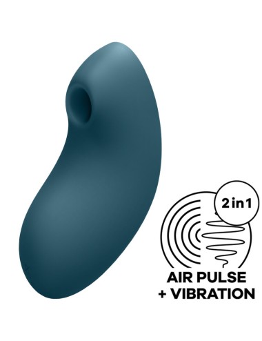 SATISFYER - STIMOLATORE E VIBRATORE A IMPULSI D'ARIA VULVA LOVER 2  BLU