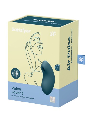 SATISFYER - STIMOLATORE E VIBRATORE A IMPULSI D'ARIA VULVA LOVER 2  BLU