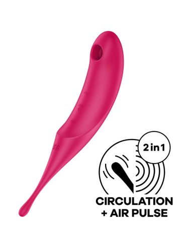 SATISFYER - STIMOLATORE E VIBRATORE TWIRLING PRO AIR PULSE ROSSO