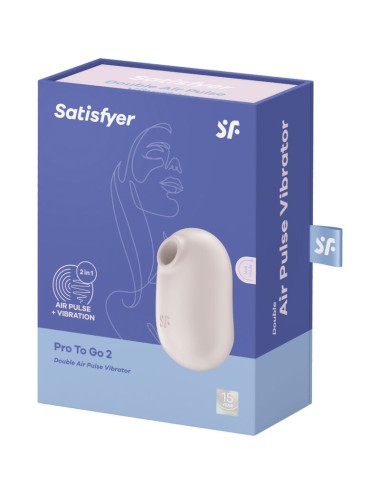 SATISFYER - PRO TO GO 2 DOPPIO STIMOLATORE E VIBRATORE BEIGE