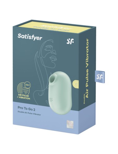 SATISFYER - PRO TO GO 2 DOPPIO STIMOLATORE E VIBRATORE VERDE