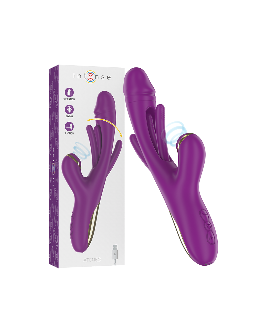INTENSE - ATENEO VIBRATORE MULTIFUNZIONE RICARICABILE 7 VIBRAZIONI CON LINGUA OSCILLANTE E SUCCHIARE VIOLA INTENSE - ATENEO VIBRATORE MULTIFUNZIONE RICARICABILE 7 VIBRAZIONI CON LINGUA OSCILLANTE E SUCCHIARE VIOLA