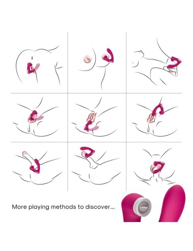 ARMONY - SECRETKISS LECCARE IL CLITORITE VIBRANTE E IL VIBRATORE CURVO FUCSIA