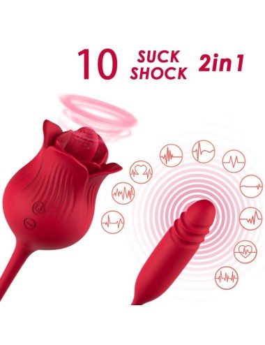 ARMONY - CLITORITE VIBRANTE LECCATA DI ROSA E VIBRATORE ROSSO