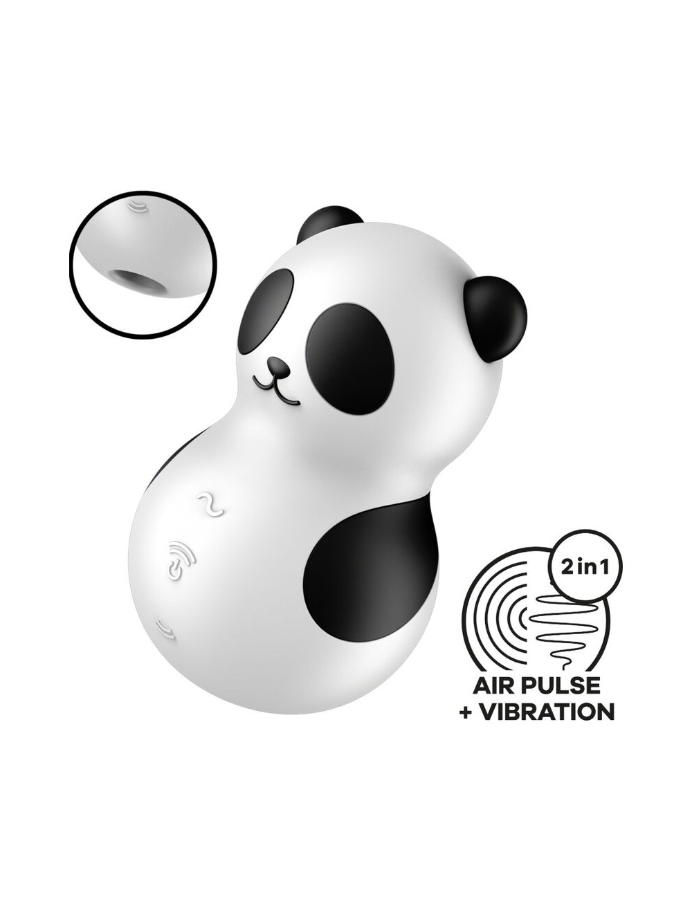 SATISFYER - POCKET PANDA STIMOLATORE E VIBRATORE IN BIANCO E NERO SATISFYER - POCKET PANDA STIMOLATORE E VIBRATORE IN BIANCO E NERO