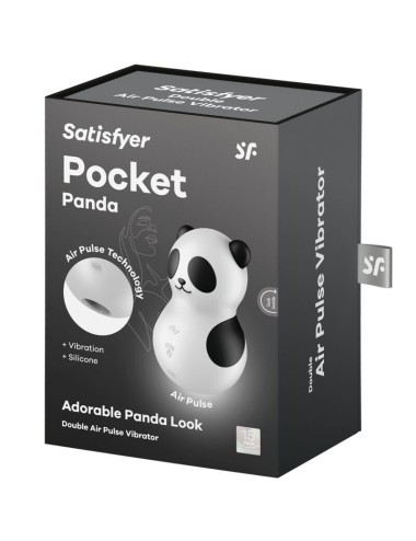 SATISFYER - POCKET PANDA STIMOLATORE E VIBRATORE IN BIANCO E NERO