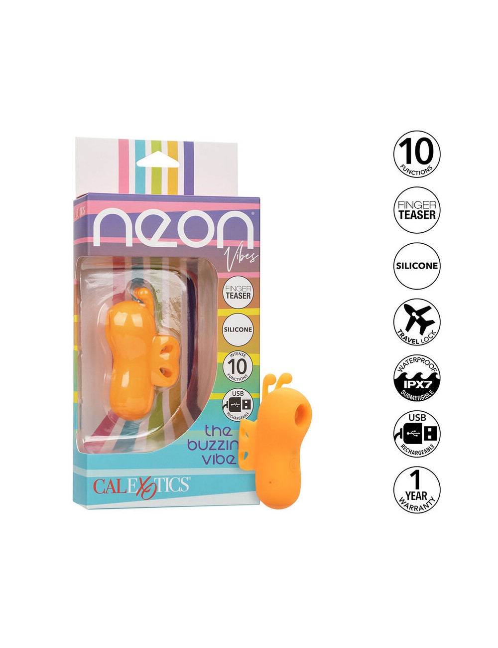 CALEXOTICS - NEON VIBES BUZZING VIBE LO STIMOLATORE PER DITA 10 VIBRAZIONI ARANCIONE CALEXOTICS - NEON VIBES BUZZING VIBE LO STIMOLATORE PER DITA 10 VIBRAZIONI ARANCIONE