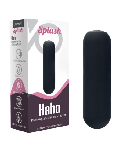 ARMONY - SPLASH HAHA VIBRATORE BULLET IN SILICONE 10 VIBRAZIONI 75 X 19 CM NERO