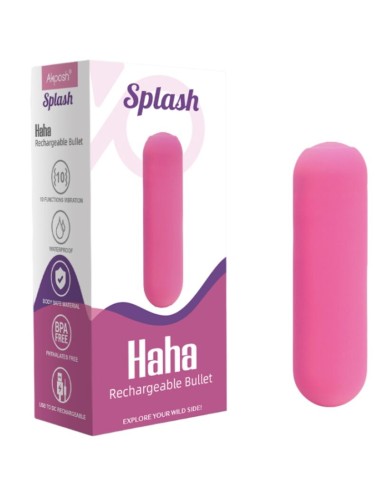 ARMONY - SPLASH HAHA VIBRATORE BULLET IN SILICONE 10 VIBRAZIONI 75 X 19 CM ROSA