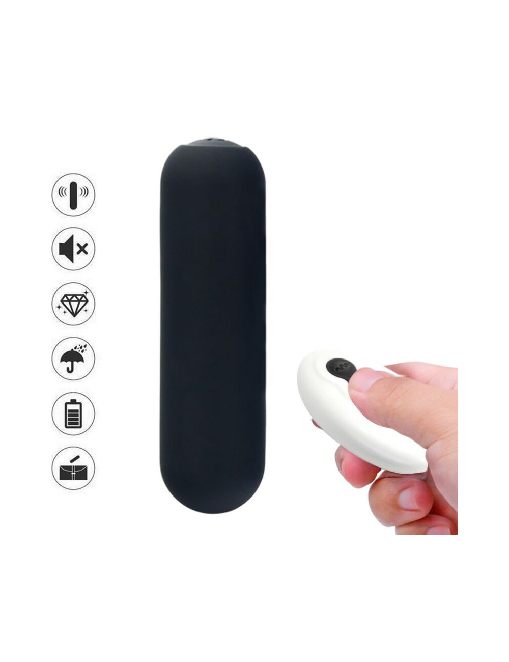 ARMONY - SPLASH JOIE VIBRATORE BULLET IN SILICONE TELECOMANDO 10 VIBRAZIONI 75 X 19 CM NERO
