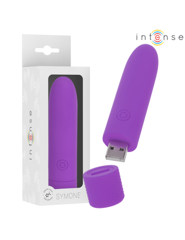 INTENSE - SYMONE BULLET VIBRANTE RICARICABILE USB 8 VIBRAZIONI VIOLA 10 X 2