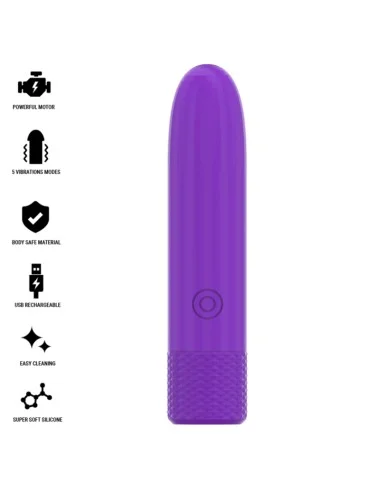 INTENSE - SYMONE BULLET VIBRANTE RICARICABILE USB 8 VIBRAZIONI VIOLA 10 X 2