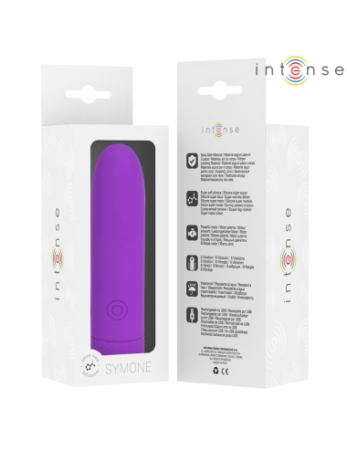 INTENSE - SYMONE BULLET VIBRANTE RICARICABILE USB 8 VIBRAZIONI VIOLA 10 X 2,2 CM