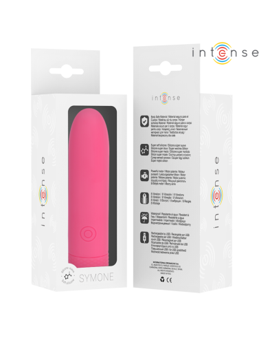 INTENSE - SYMONE USB RICARICABILE VIBRANTE BULLET 8 VIBRAZIONI ROSA 10 X 2,2 CM