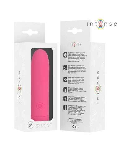 INTENSE - SYMONE USB RICARICABILE VIBRANTE BULLET 8 VIBRAZIONI ROSA 10 X 2,2 CM