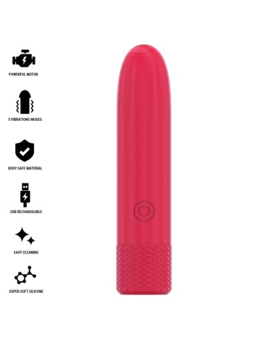 INTENSE - SYMONE PROIETTILE VIBRANTE RICARICABILE USB 8 VIBRAZIONI ROSSO 10 X 2