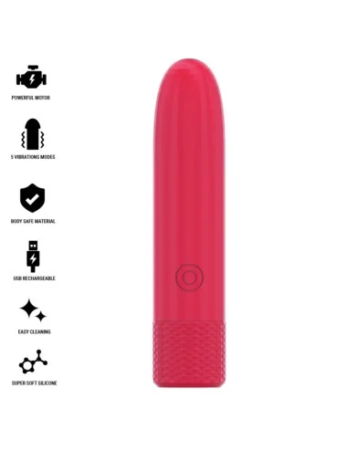 INTENSE - SYMONE PROIETTILE VIBRANTE RICARICABILE USB 8 VIBRAZIONI ROSSO 10 X 2